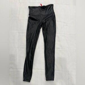 SPANX Black Faux Leather Leggings size medium